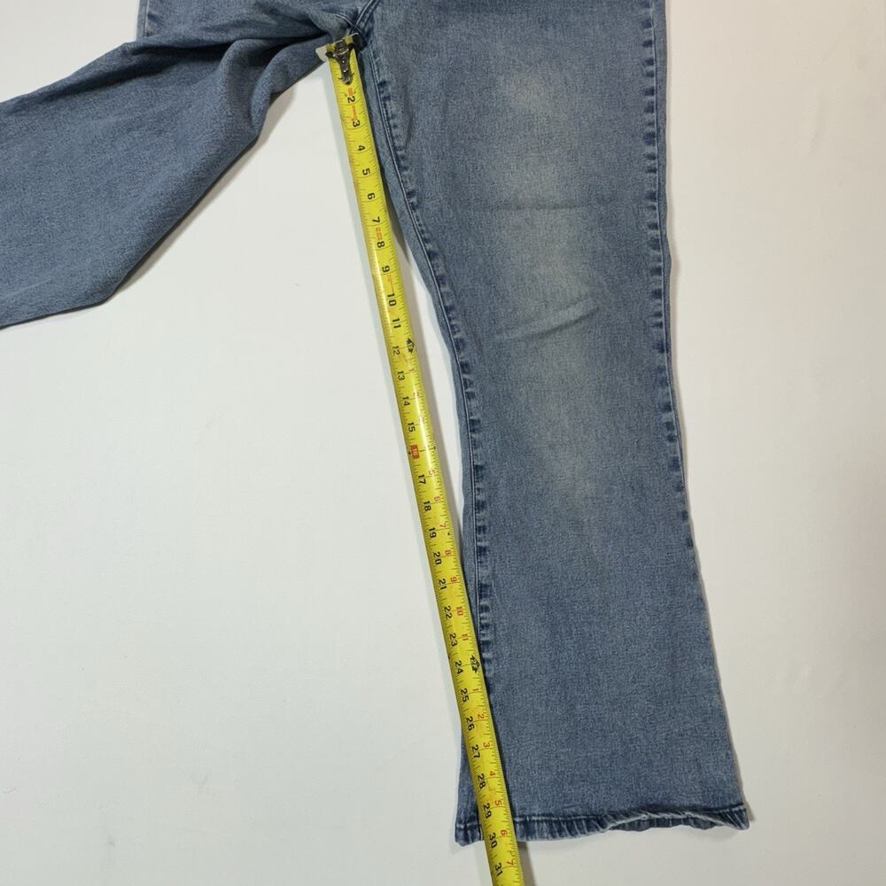 Y2K DG2 16W Flare Jeans Light Wash Stretch Denim Raw Hem 2000s Retro Bootcut - Picture 4 of 8